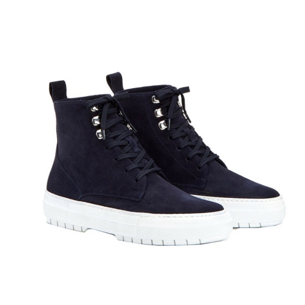 EUC Aquatalia Navy Suede Tess Hi Top Sneakers